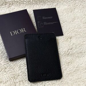 Dior Black Textured Leather Card Holder